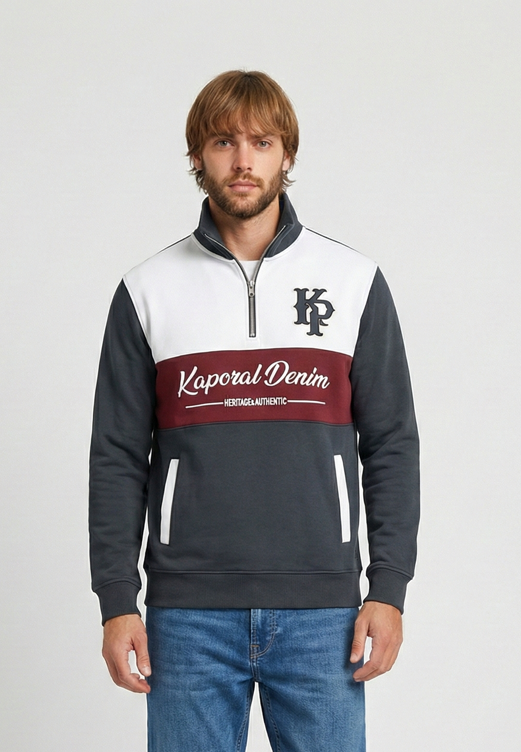 kaporal-kuchan-sweatshirt-herren-marineblau-casual-print image 2