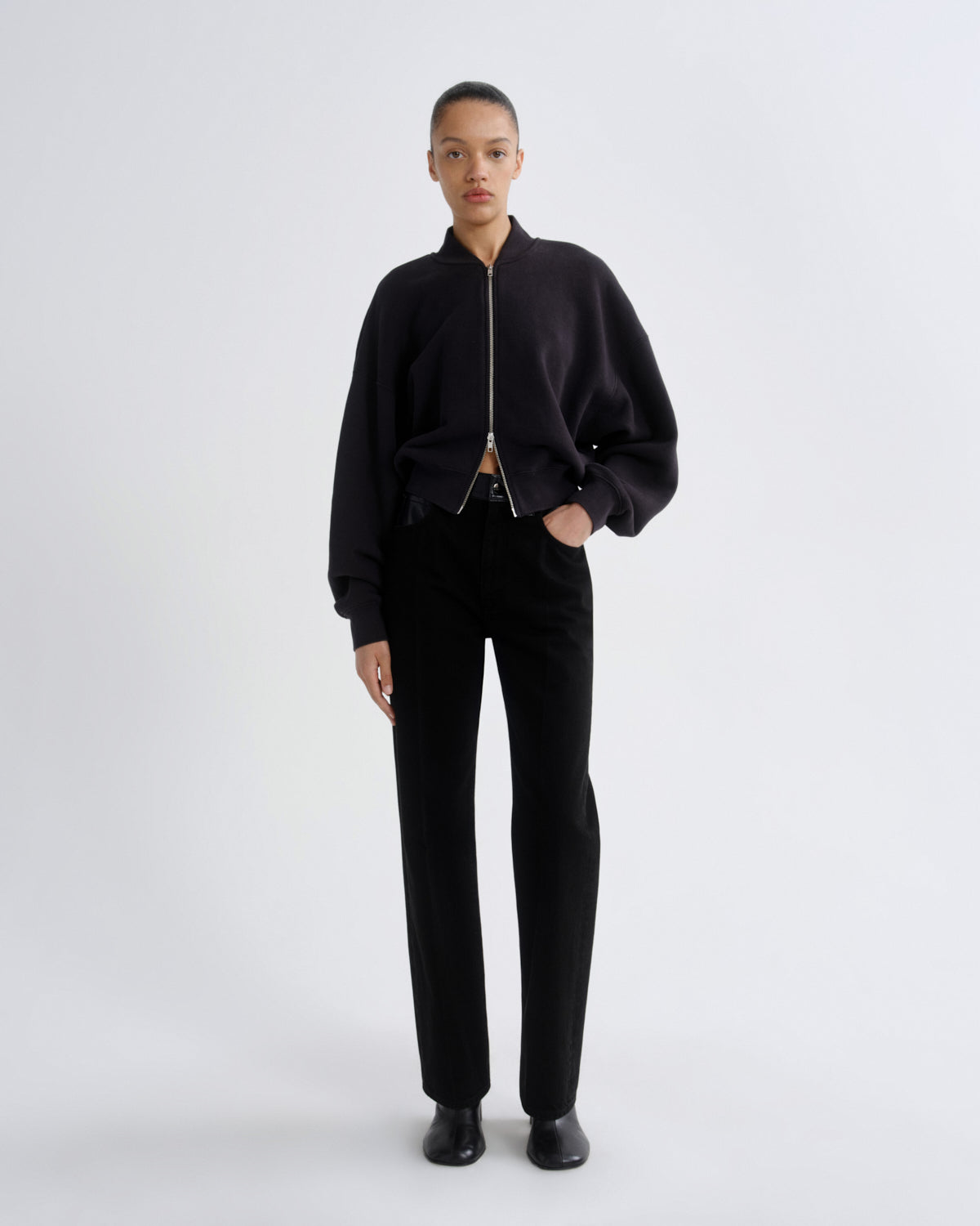 agolde-tess-sweatshirt-washed-black-pullover-oversize image 3