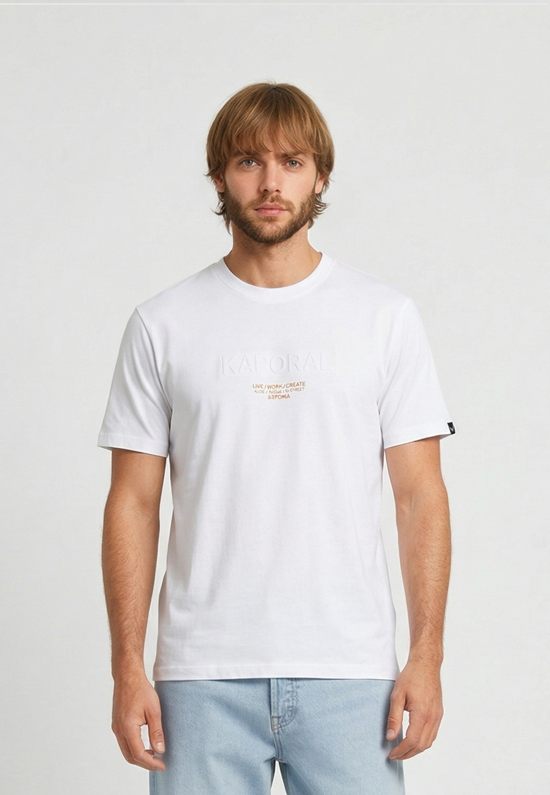 kaporal-niraj-t-shirt-herren-wei-regular-baumwolle image 2