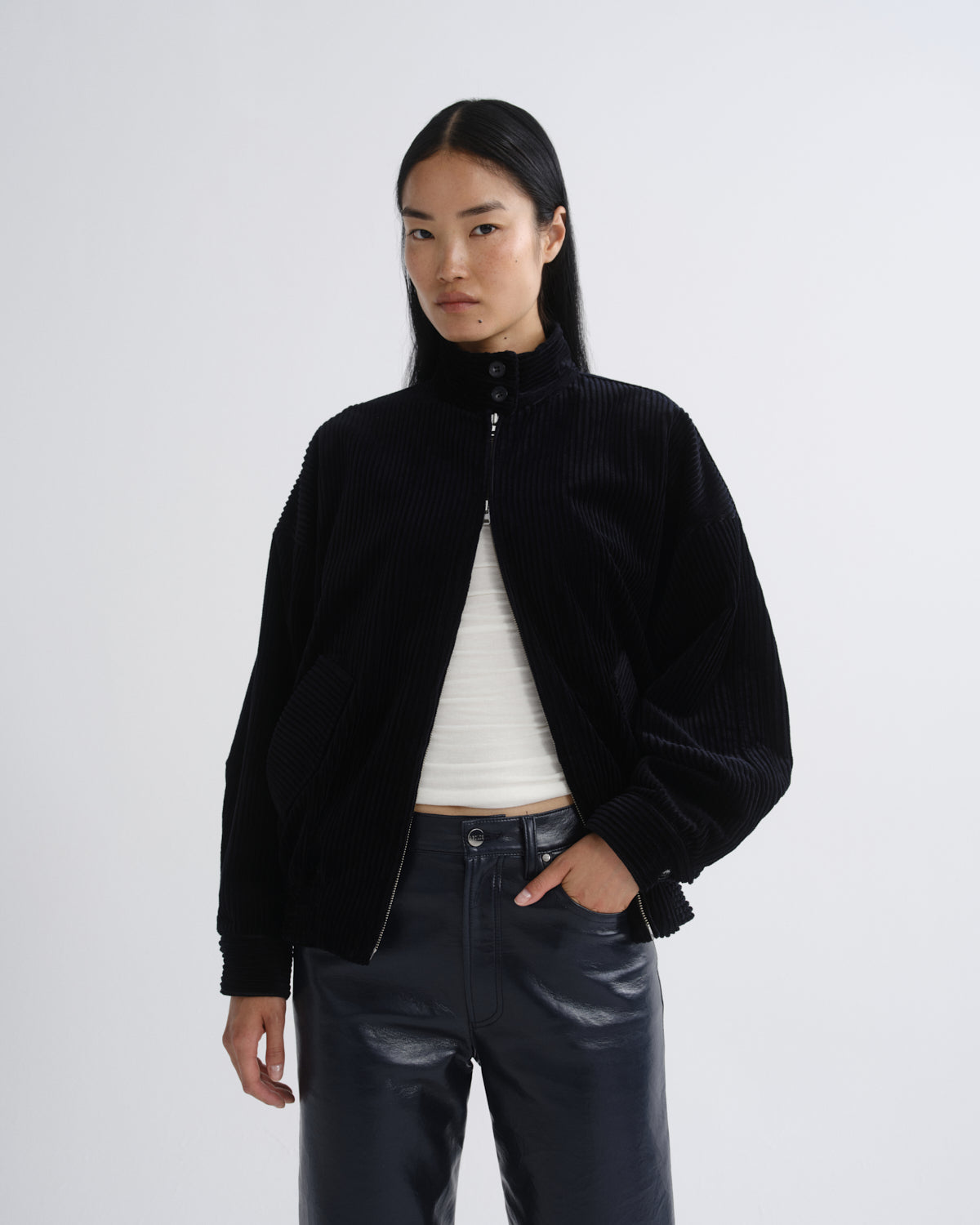 agolde-blair-jacket-cordjacke-obscura-dunkelblau image 1