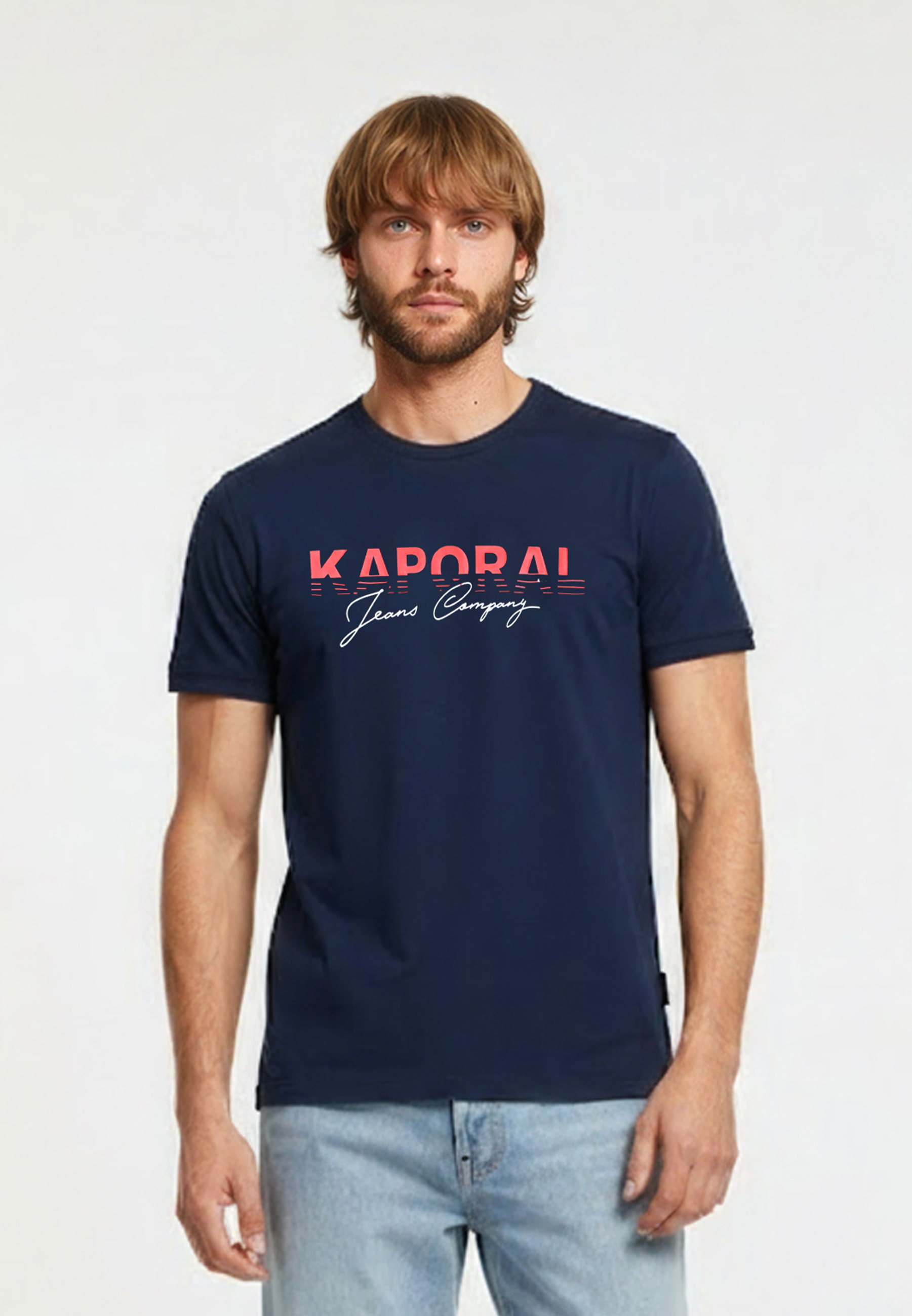 kaporal-timeo-regular-t-shirt-herren-marineblau-100-baumwolle image 2