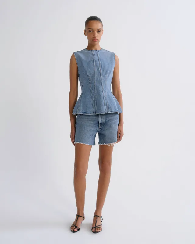 agolde-parker-long-short-skywave-jeansshorts-blau image 1