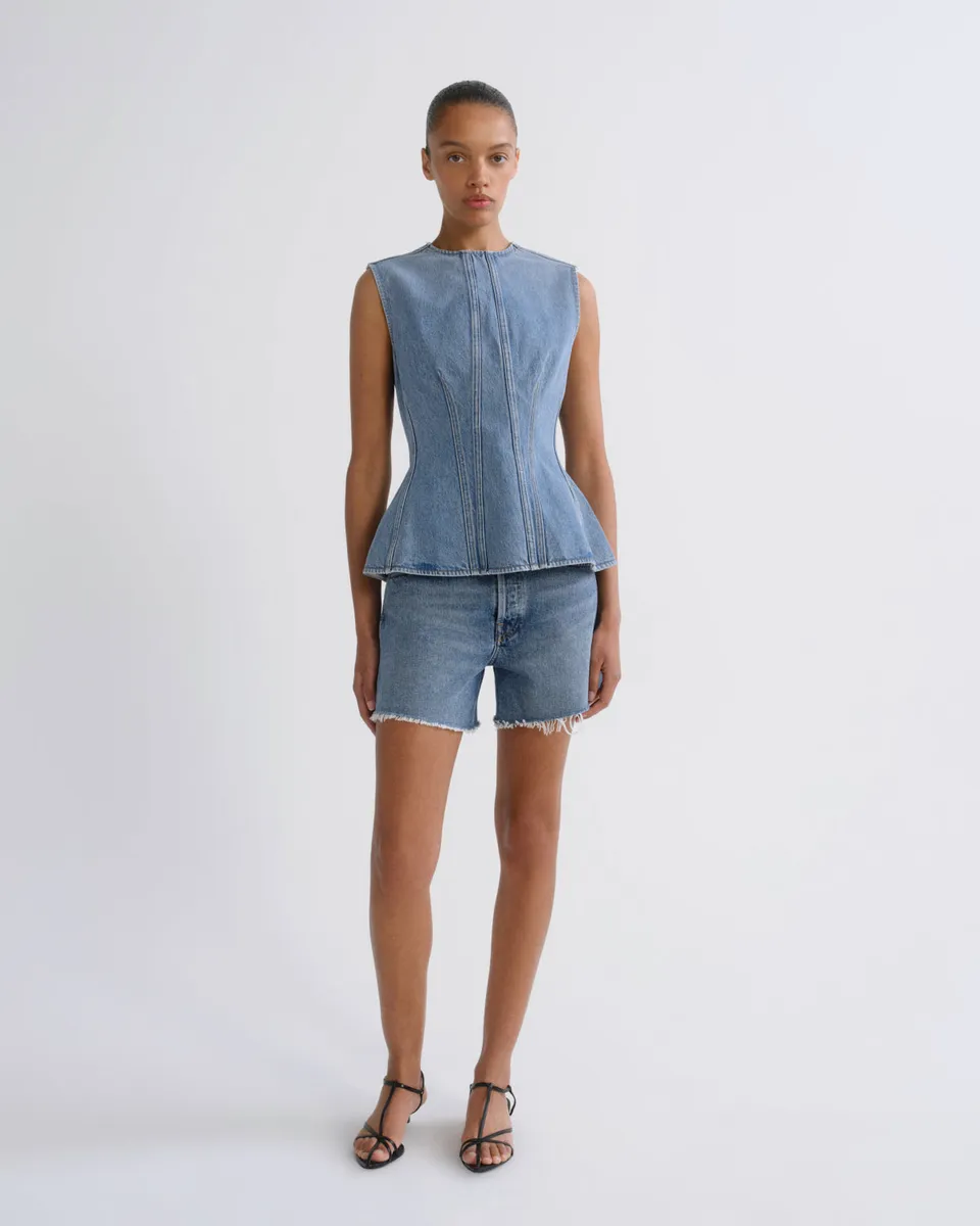 agolde-parker-long-short-skywave-jeansshorts-blau image 1