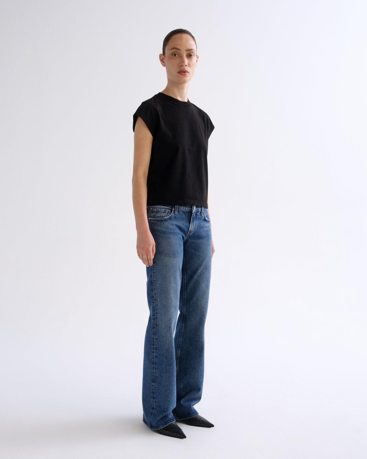 agolde-low-rise-boot-margin-bootcut-jeans-damen-dunkelblau image 3