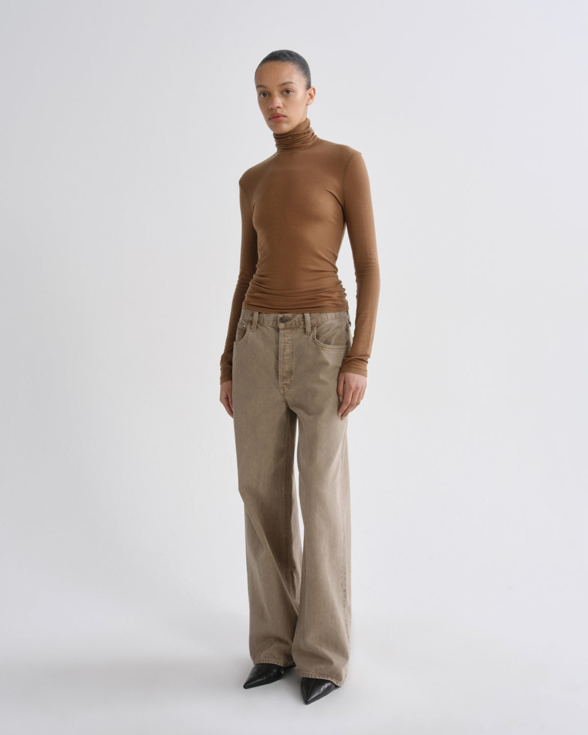 agolde-pascale-turtleneck-rollkragenpullover-honeycomb-braun image 5