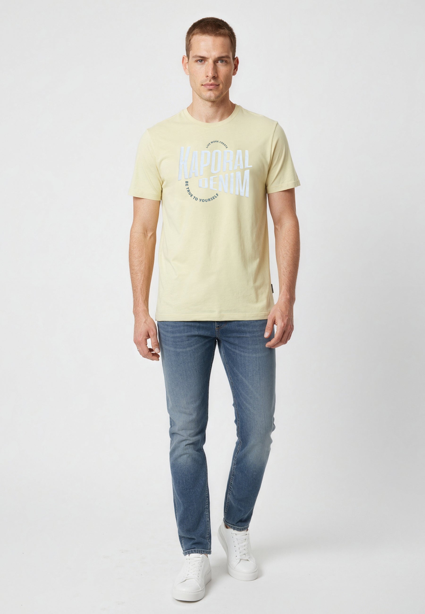 kaporal-java-t-shirt-herren-gelb-regular-baumwolle image 2