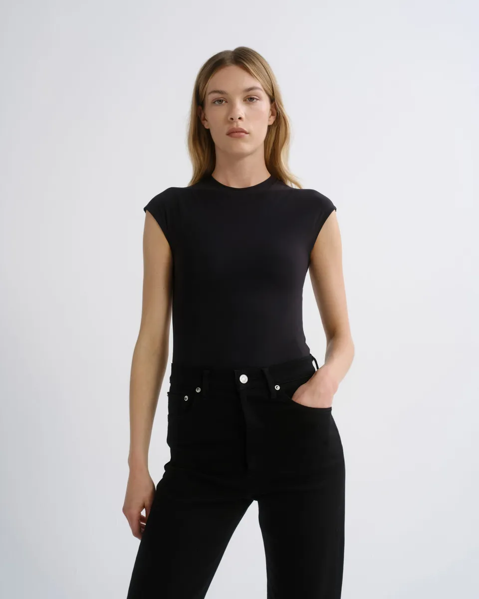 agolde-agata-bodysuit-body-schwarz-cap-sleeve image 1