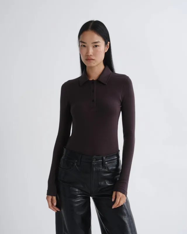 agolde-amos-polo-shirt-forge-braun-langarm image 1