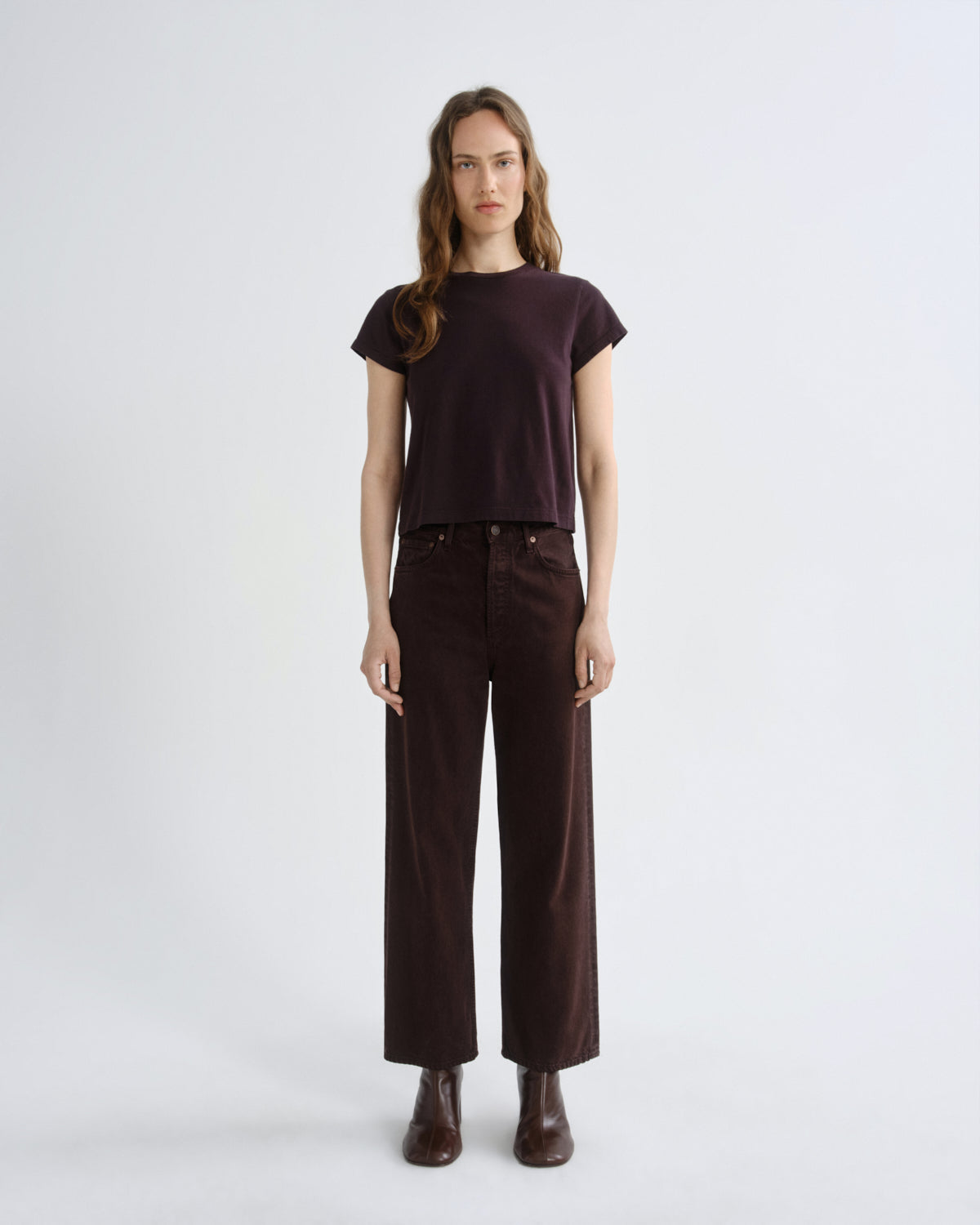 agolde-adine-shrunken-tee-t-shirt-eggplant-damen image 5
