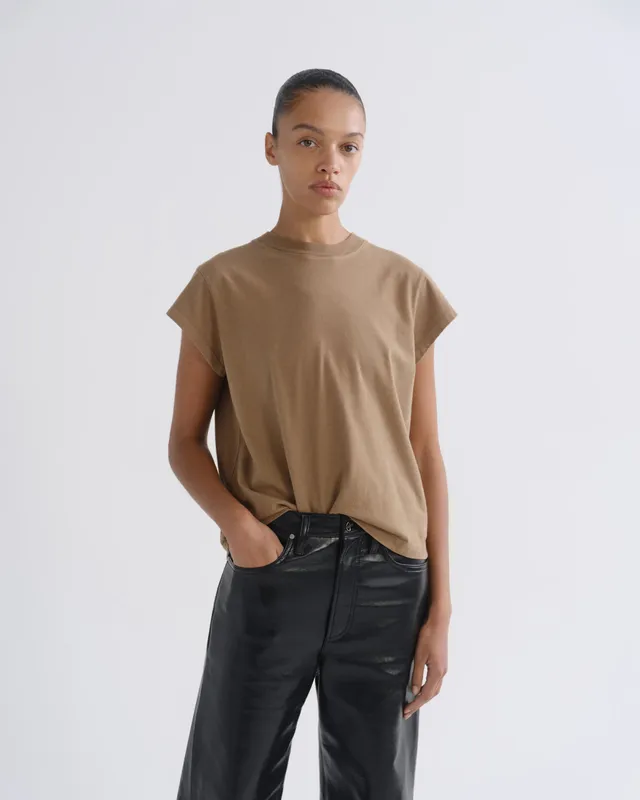 agolde-bryce-cap-sleeve-t-shirt-hamoa-beige image 1