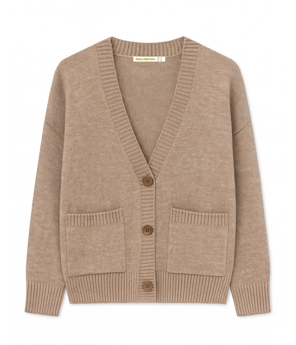 goldenim-paris-femme-gilet-beige-strickweste-tricot-damen image 1