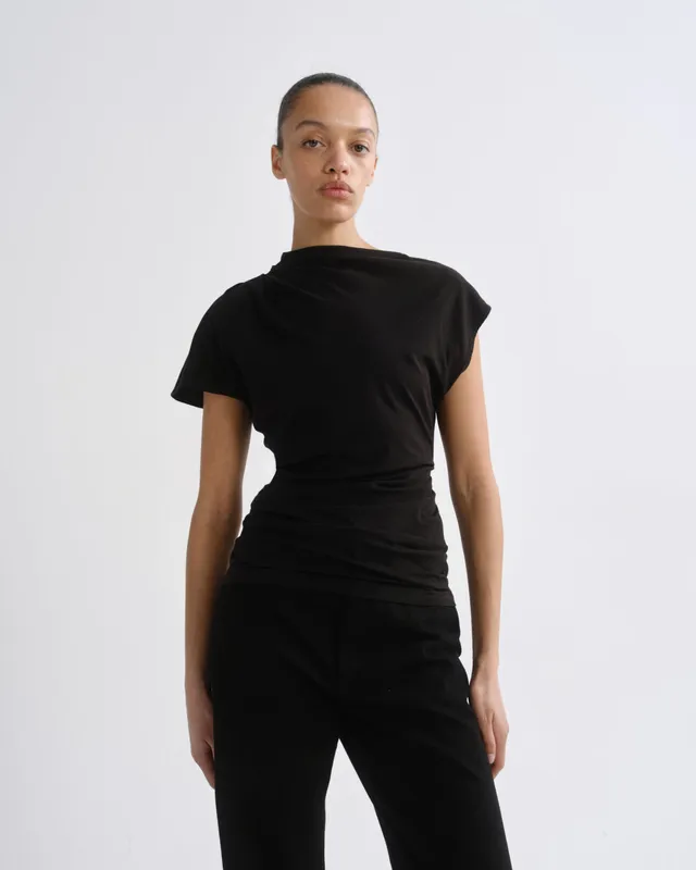 agolde-beckly-tee-damen-top-schwarz-jersey-gr-xs-xl image 1