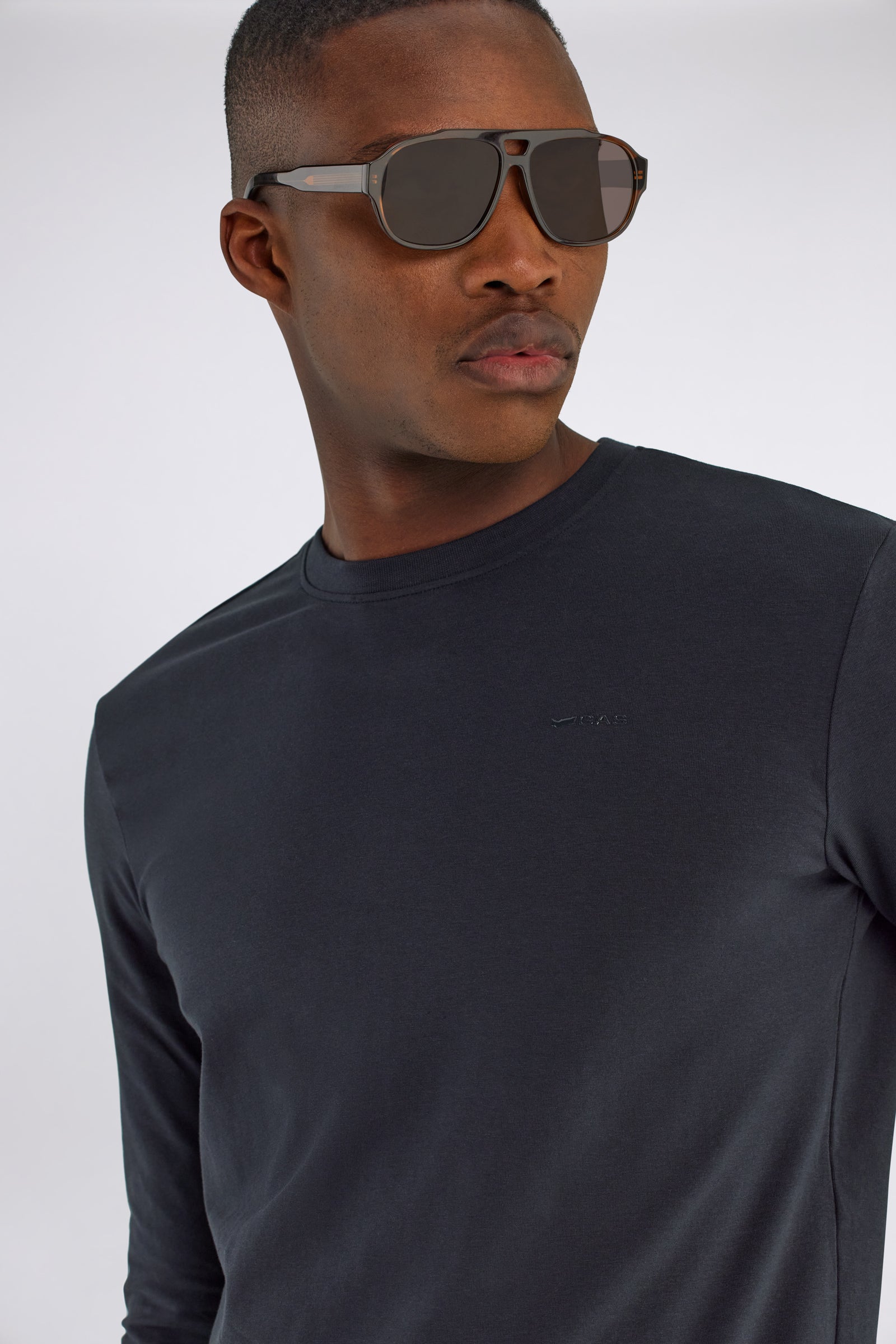 gas-janis-s-str-logo-g-0200-t-shirt-langarm-schwarz-slim-fit image 2