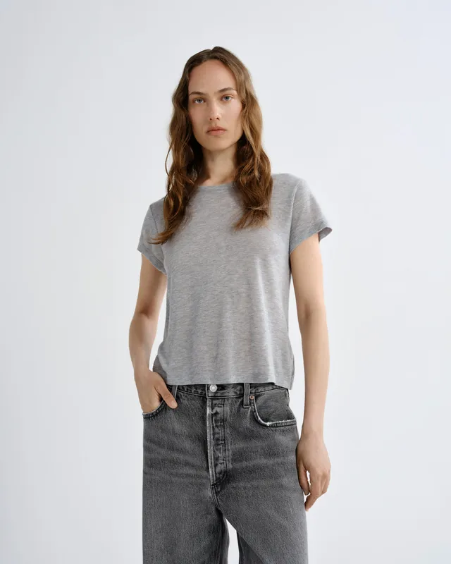 agolde-adine-shrunken-tee-t-shirt-grey-heather image 1