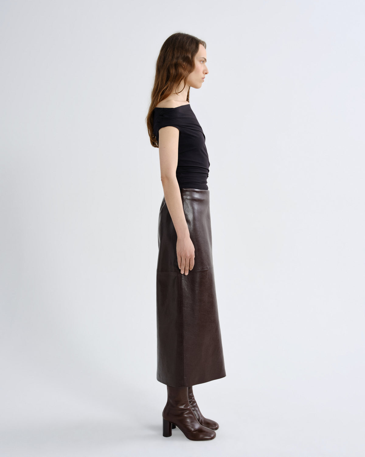 agolde-hikson-skirt-lederrock-madera-damen-braun-midi image 3