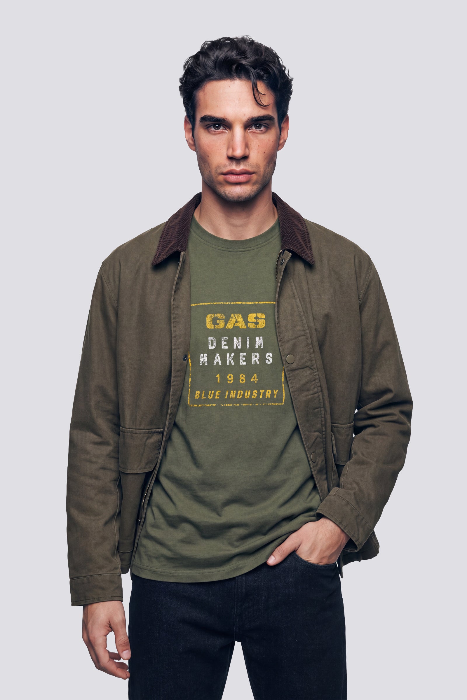 gas-dharis-m-c-blue-3653-t-shirt-blau-baumwolle image 1