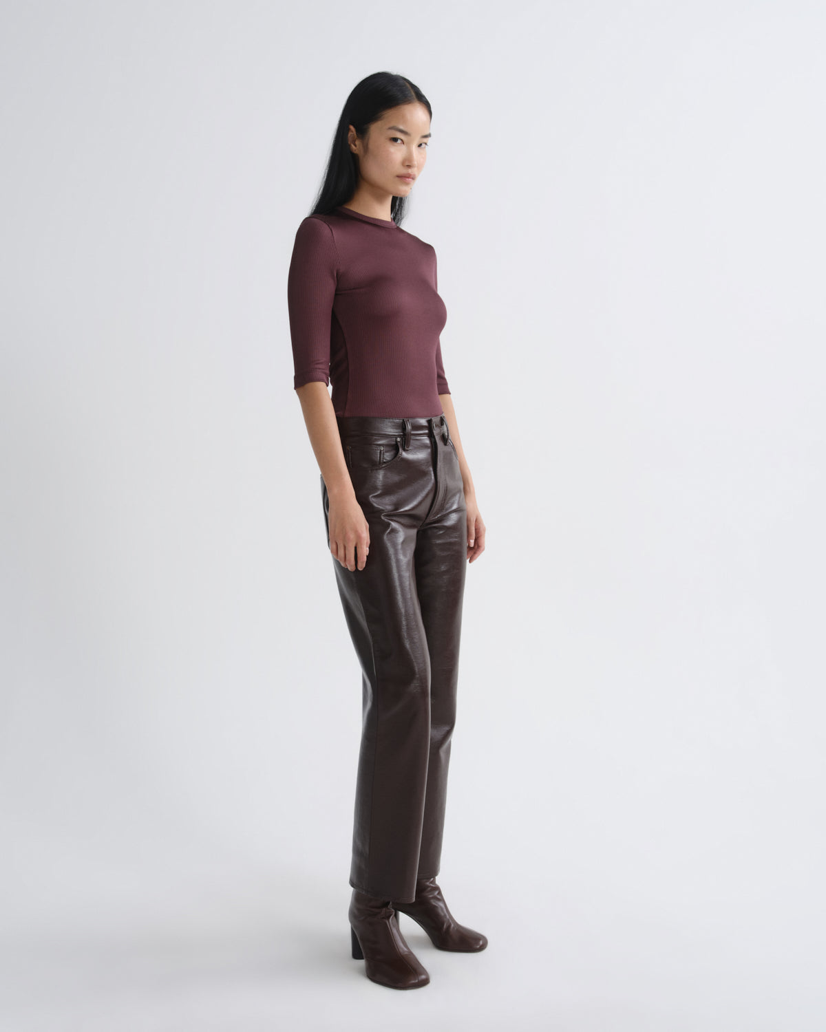 agolde-lana-jean-madera-braun-lederhose image 3