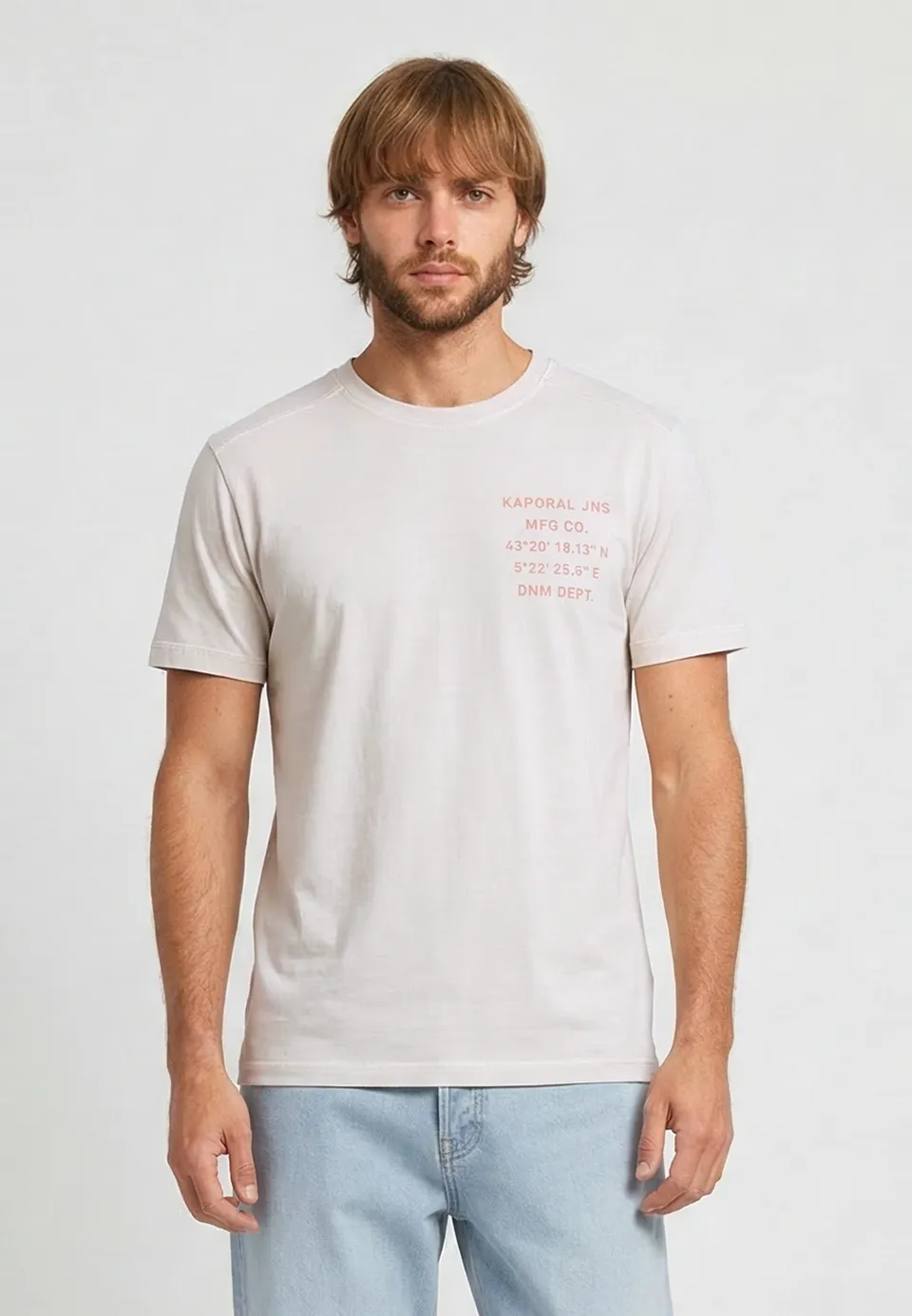 kaporal-bark-t-shirt-herren-wei-print-baumwolle image 1
