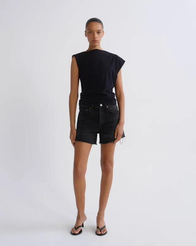 agolde-parker-long-short-shorts-fright-damen-schwarz image 1