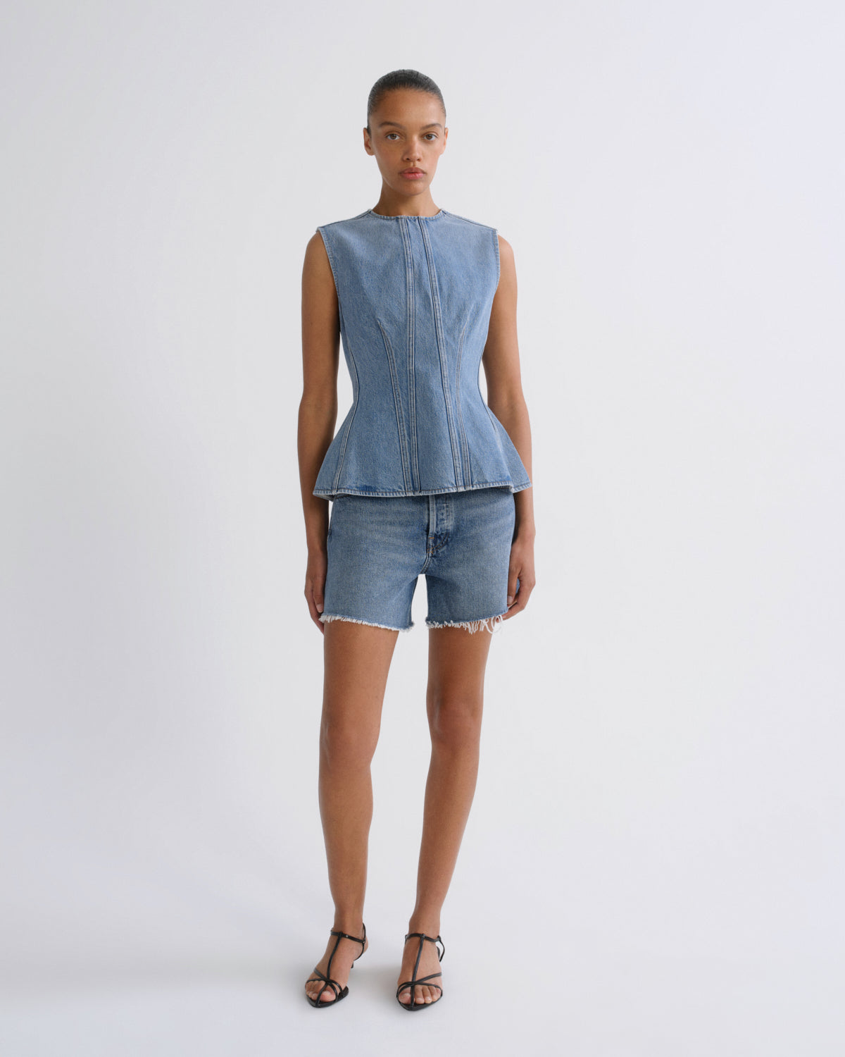 agolde-parker-long-short-skywave-jeansshorts-blau image 1