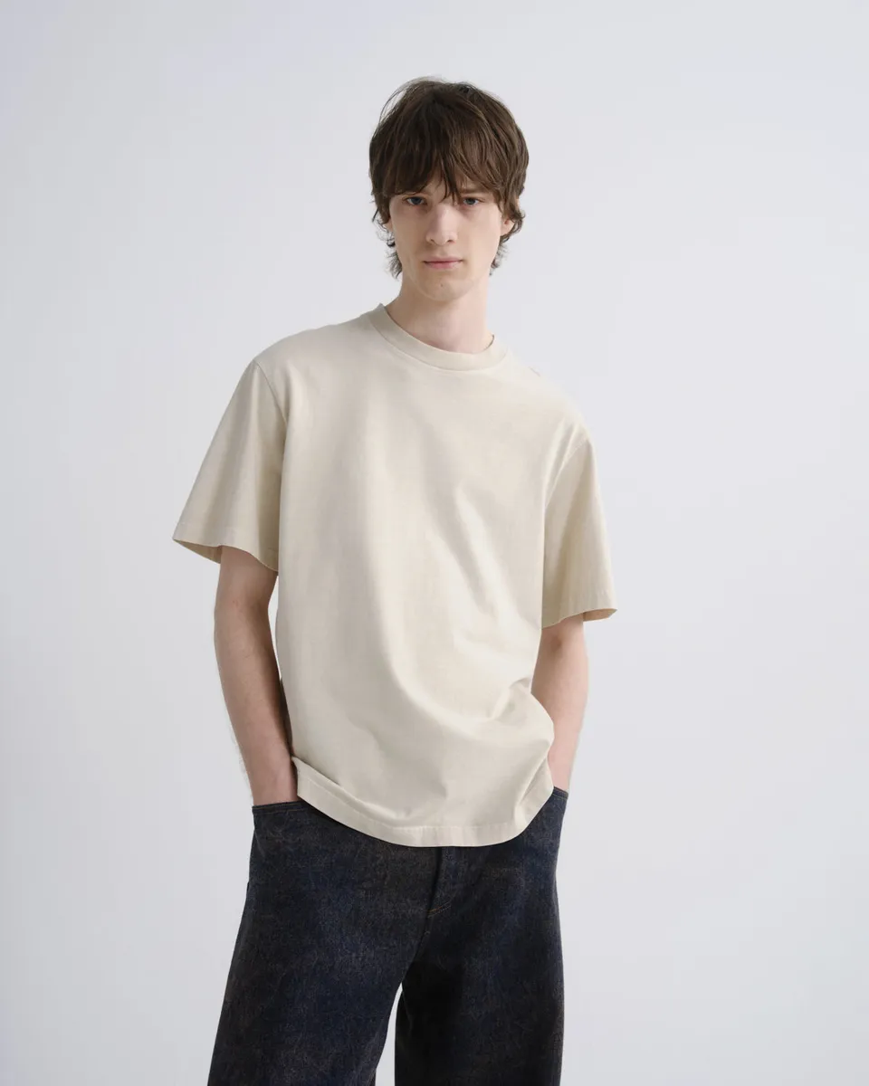 agolde-asha-mock-neck-tee-t-shirt-brown-rice-beige image 1