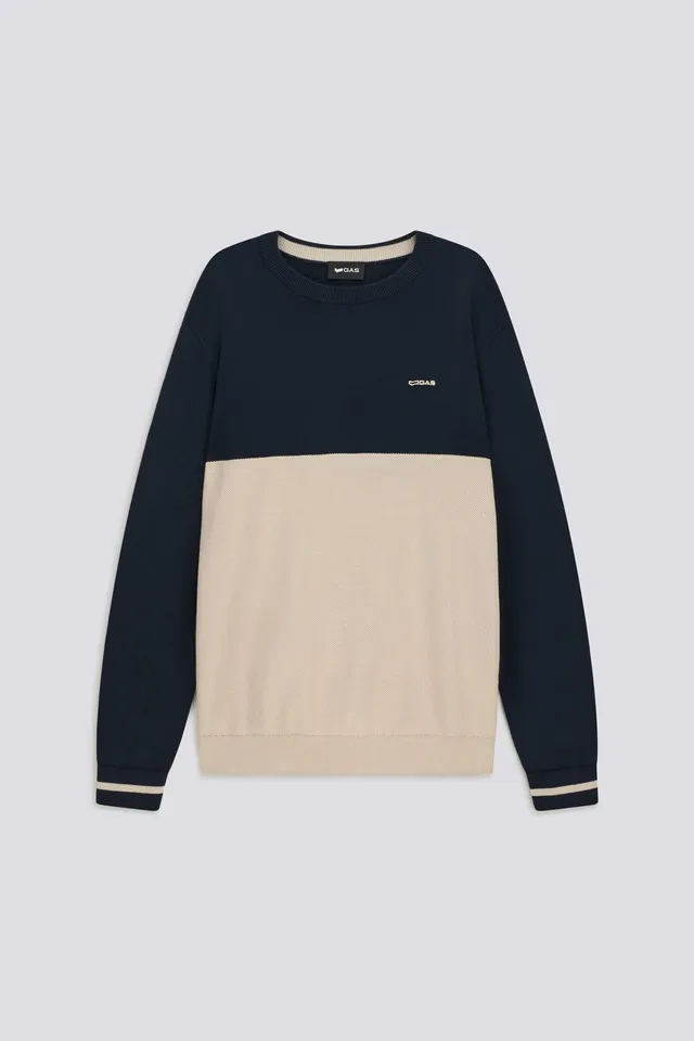 gas-avier-round-bc98-herren-pullover-baumwolle-color-block image 1
