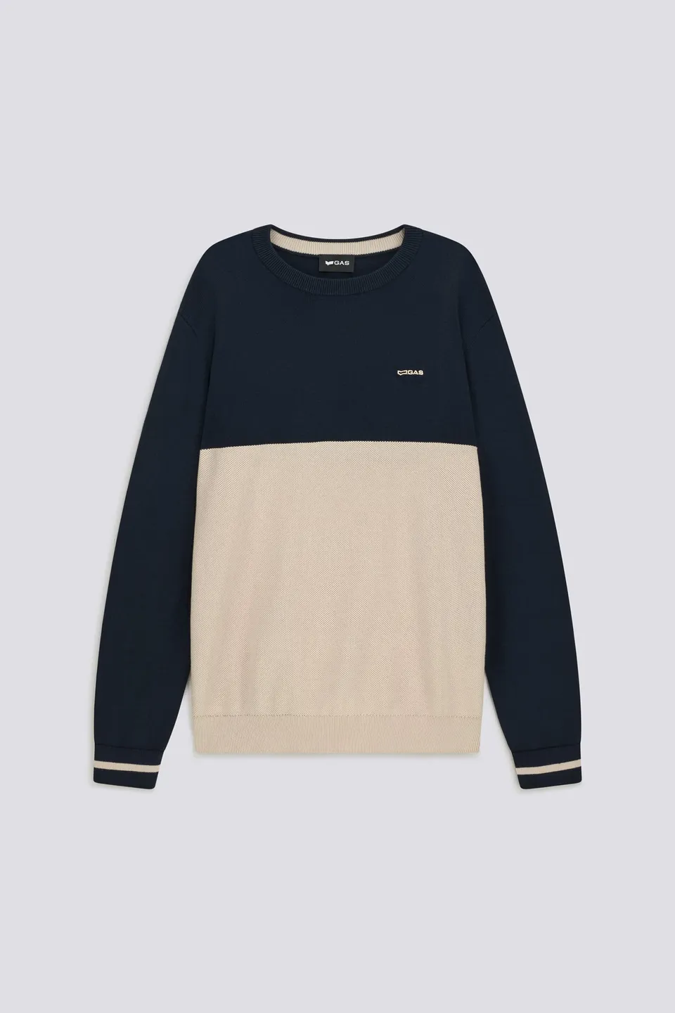 gas-avier-round-bc98-herren-pullover-baumwolle-color-block image 1