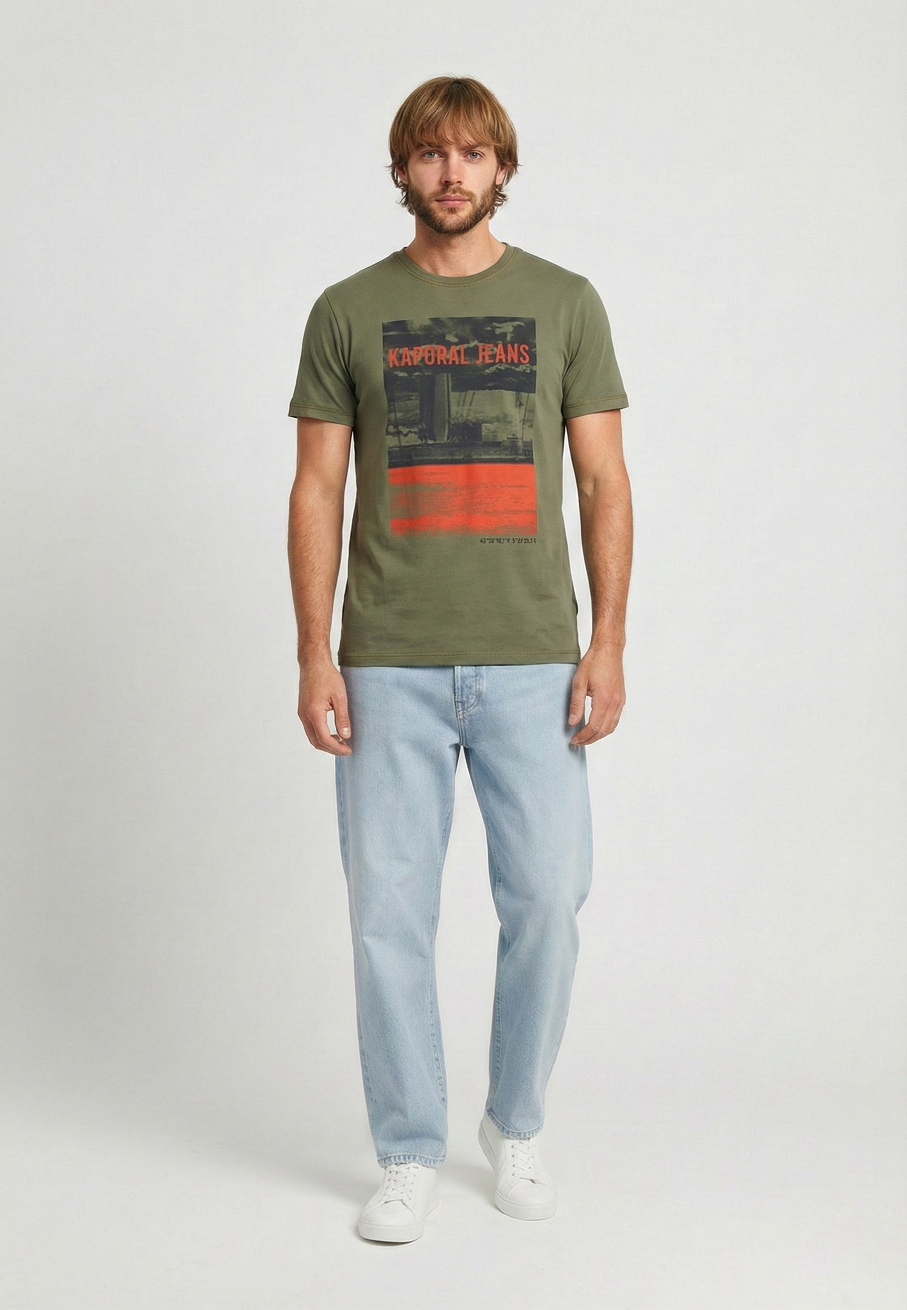 kaporal-dock-t-shirt-herren-khaki-regular-baumwolle image 2