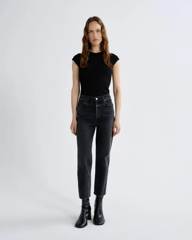 agolde-90-s-pinch-waist-crop-jeans-radius-schwarz image 1