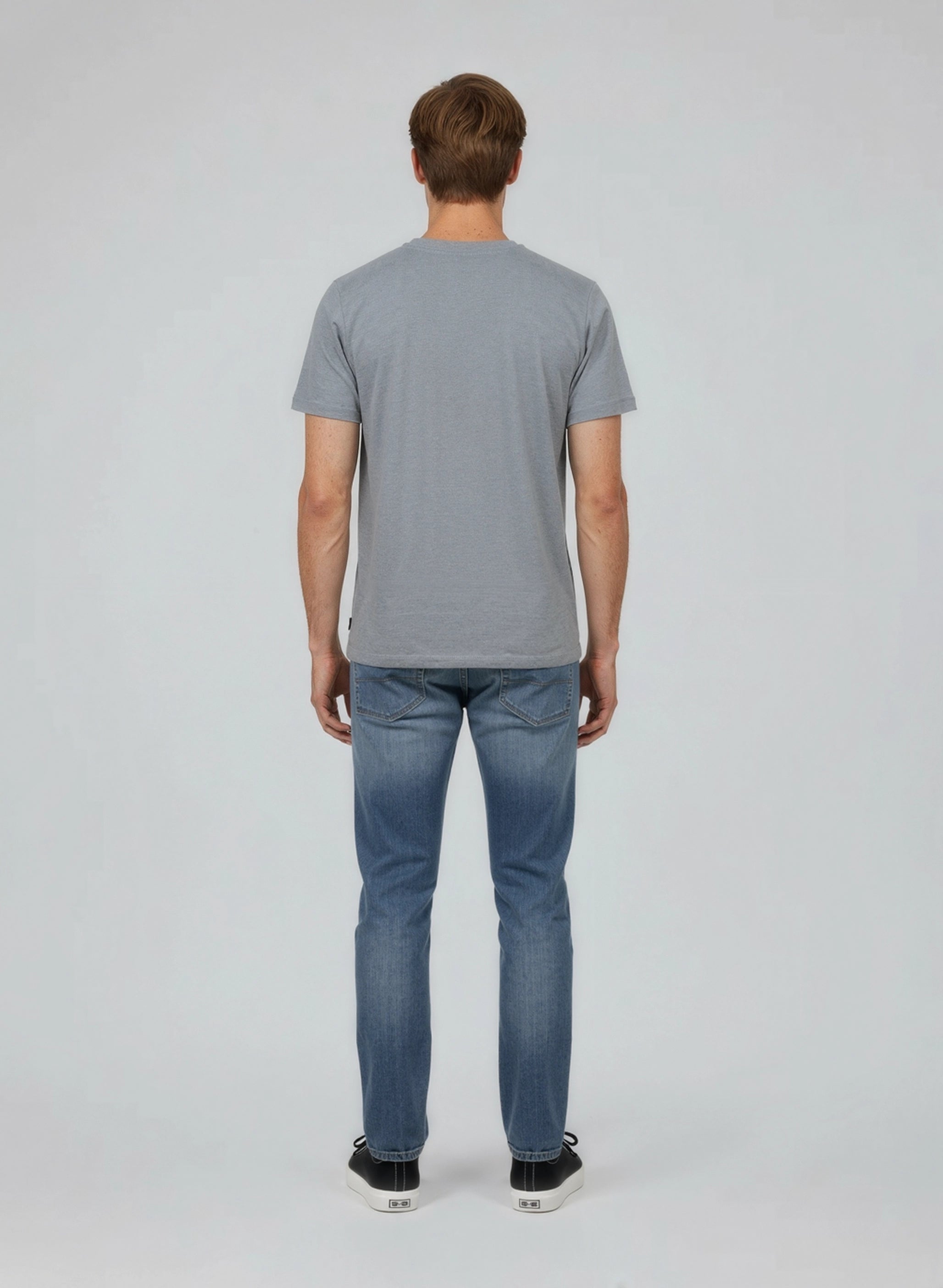 kaporal-bart-t-shirt-herren-grau-meliert-slim-v-ausschnitt image 2