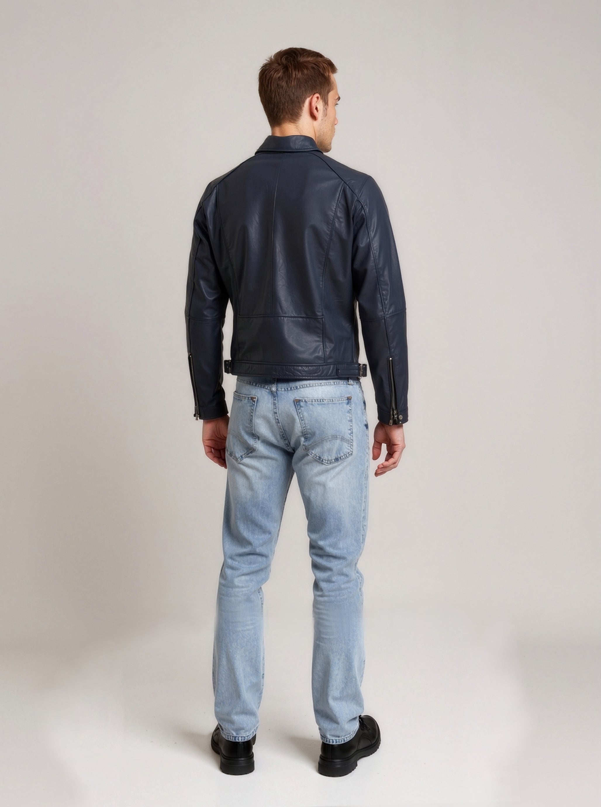 kaporal-boris-vintage-lederjacke-herren-schwarz-slim-lammleder image 3