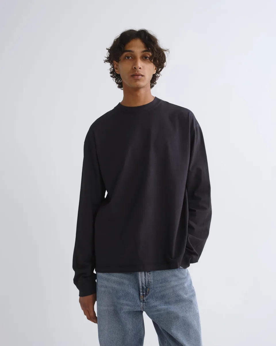 agolde-asha-mock-neck-longsleeve-screen-navy-baumwolle image 1