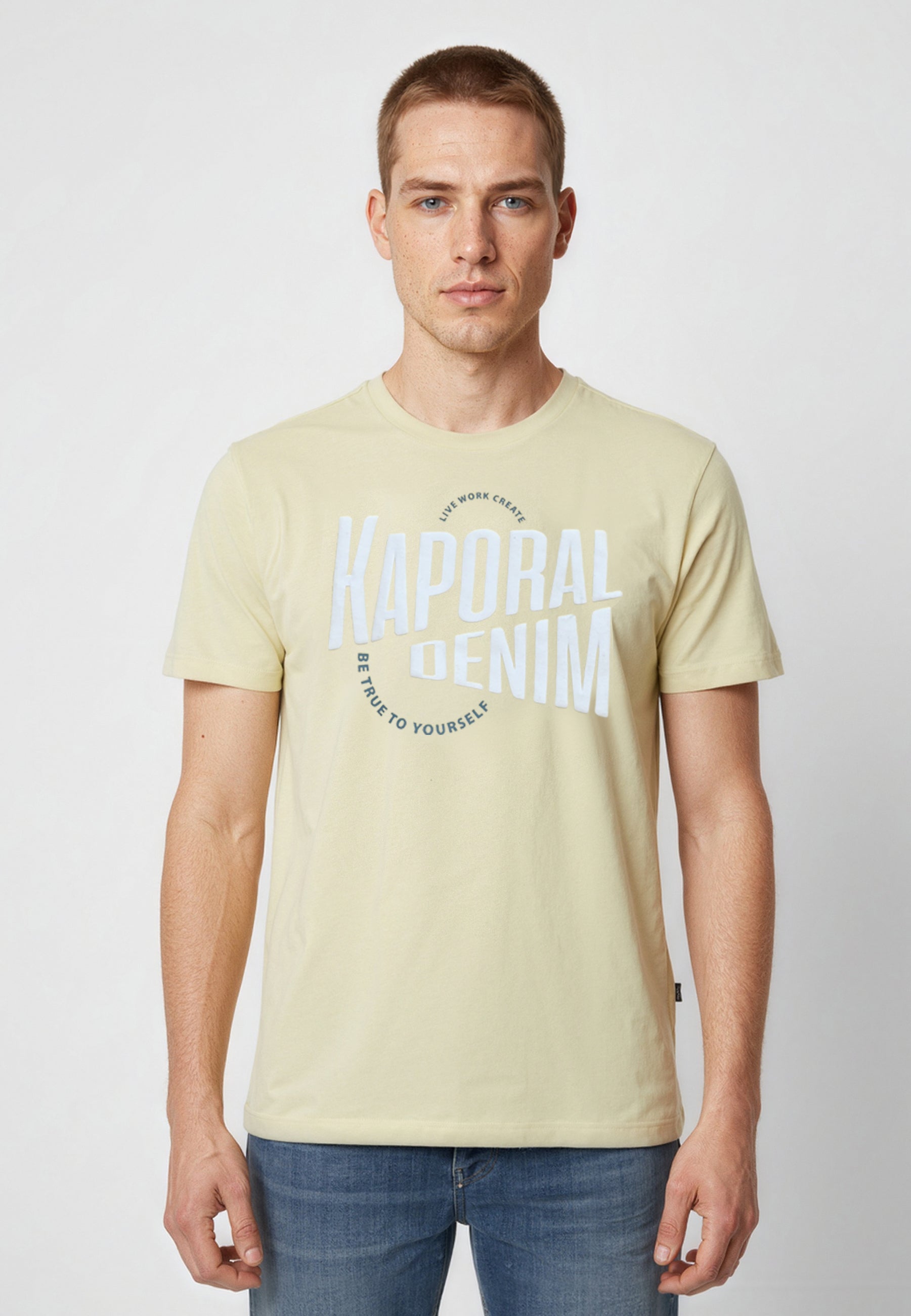 kaporal-java-t-shirt-herren-gelb-regular-baumwolle image 1
