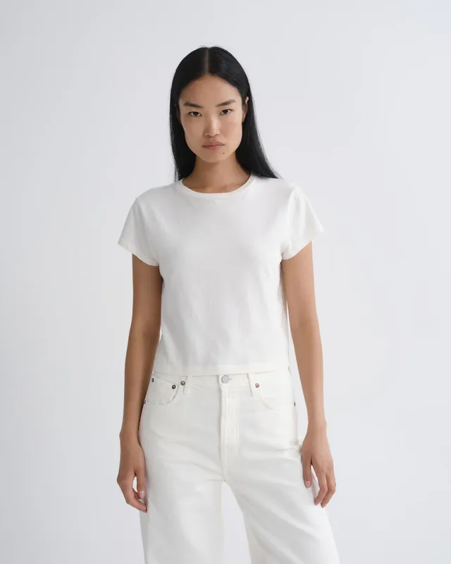agolde-adine-shrunken-tee-t-shirt-bone-wei image 1