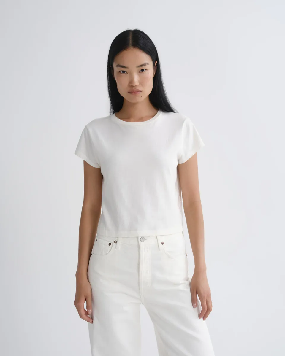 agolde-adine-shrunken-tee-t-shirt-bone-wei image 1