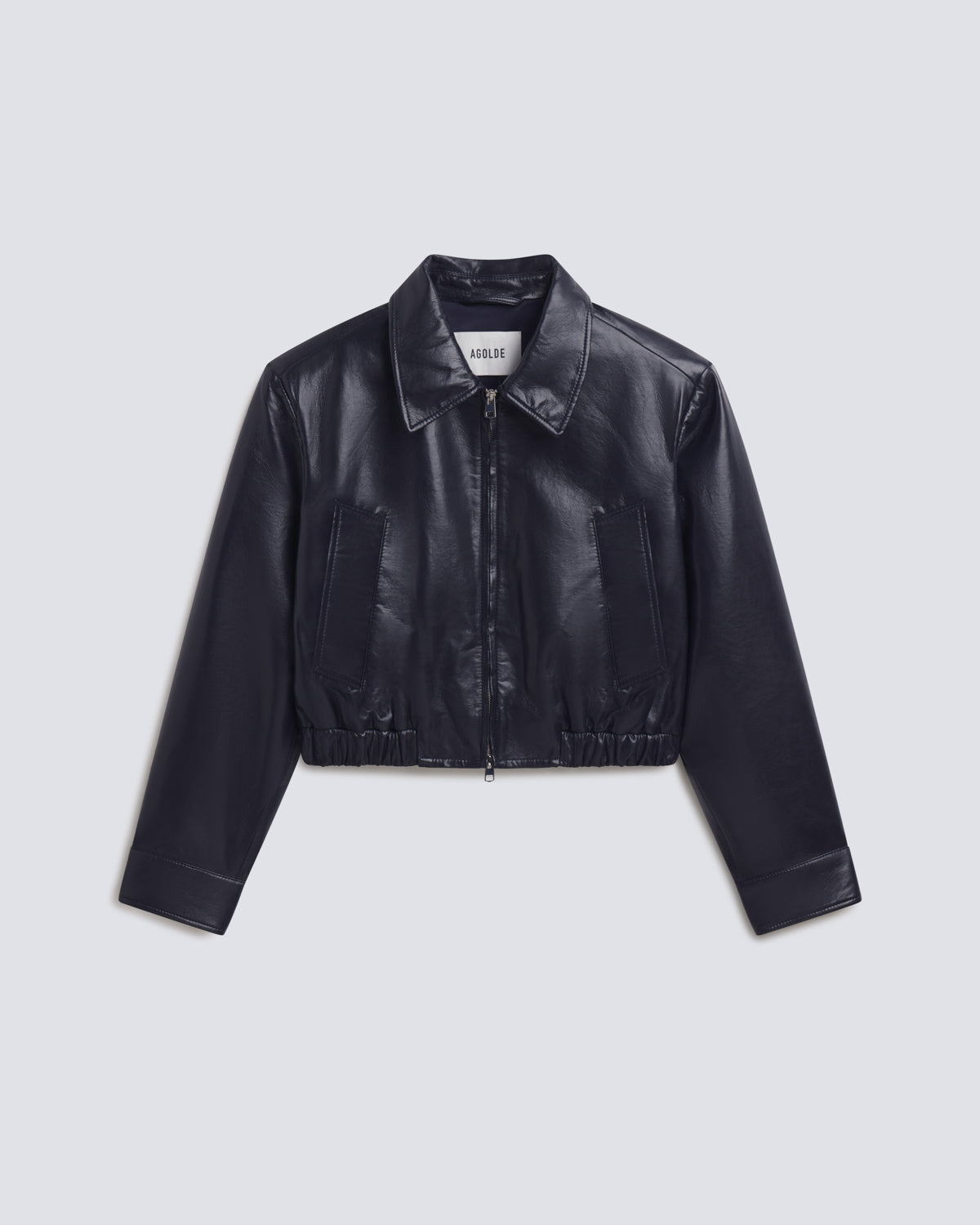 agolde-nahla-cropped-jacket-lederjacke-navy image 6