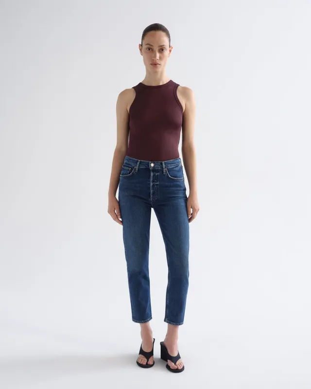 agolde-riley-high-rise-straight-crop-jeans-slick-stretch image 1