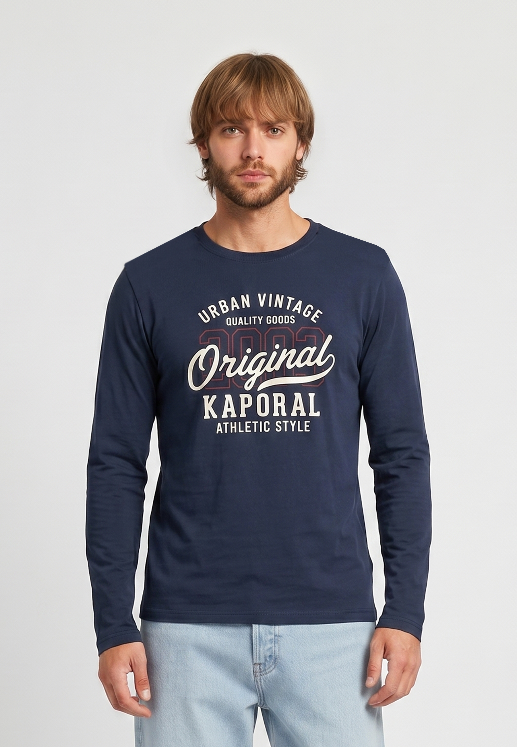 kaporal-kuopio-langarmshirt-herren-marine-print image 2