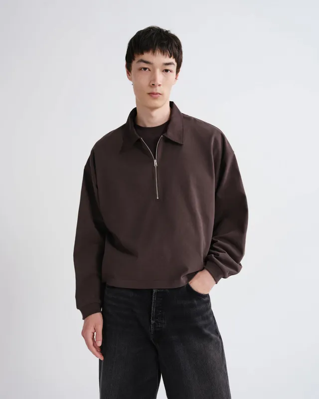 agolde-darius-polo-forge-braun-quarter-zip image 1