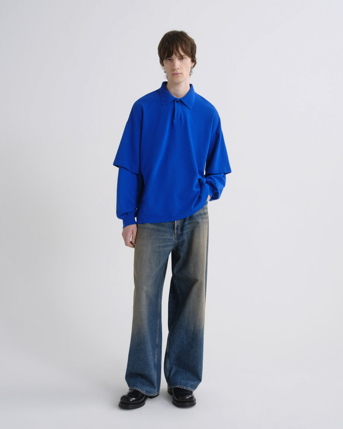 agolde-curren-polo-cobalt-blau-double-sleeve-herren image 3