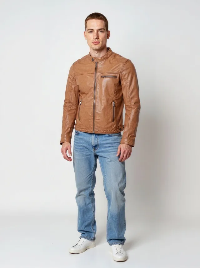 kaporal-calvin-bikerjacke-cognac-lammleder-herren-slim image 1