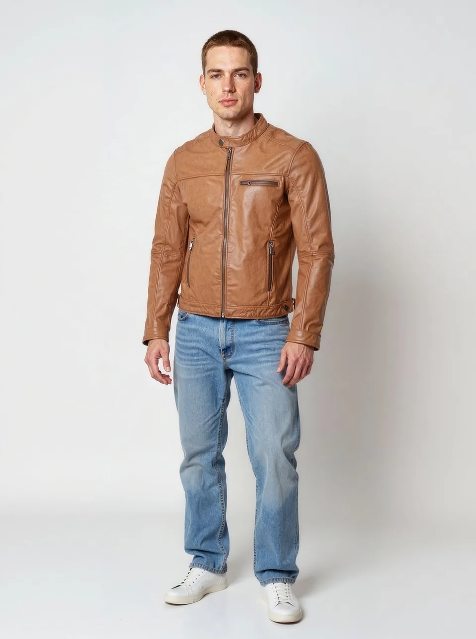 kaporal-calvin-bikerjacke-cognac-lammleder-herren-slim image 1