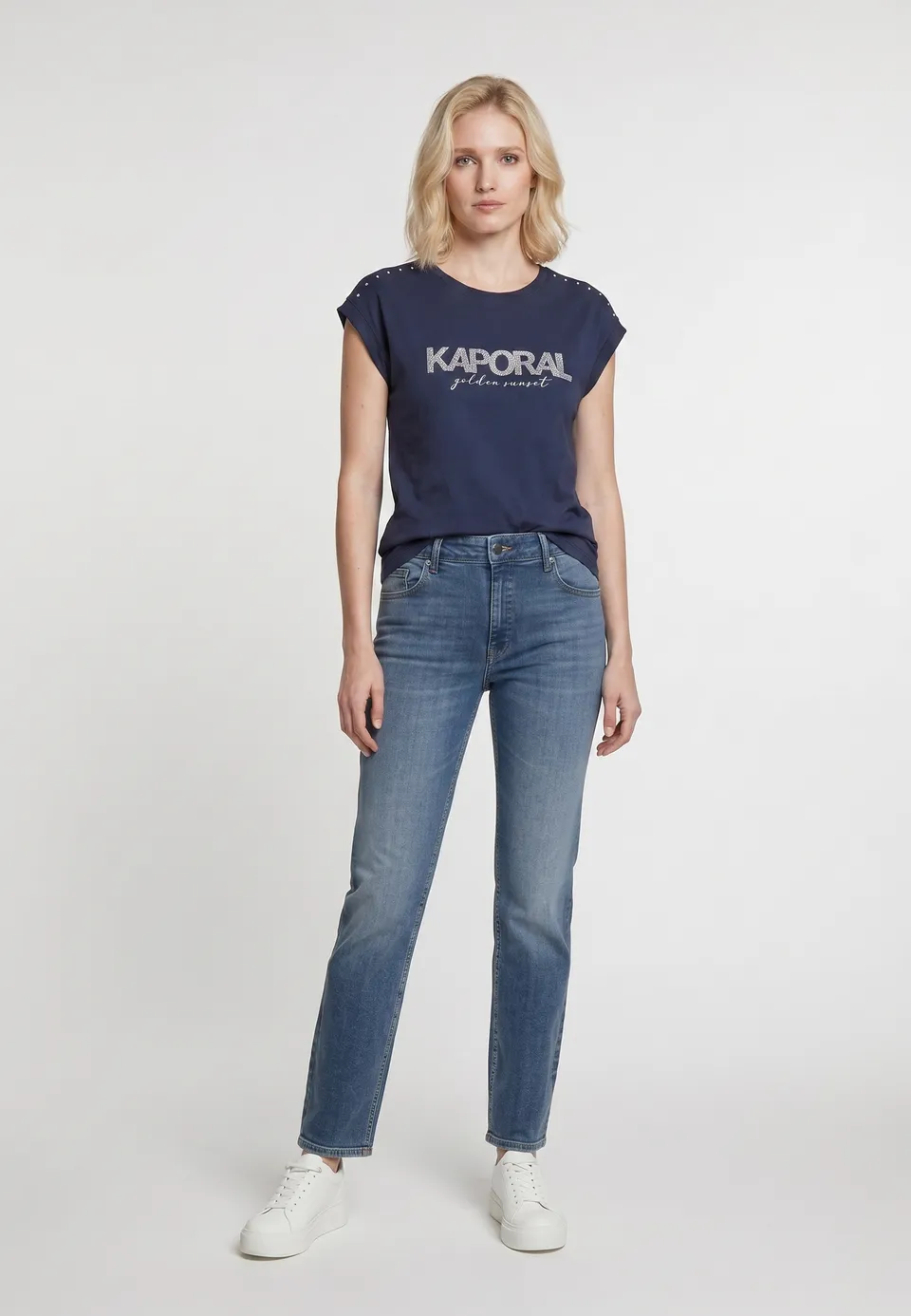 kaporal-kopy-t-shirt-damen-dunkelblau-baumwolle image 1