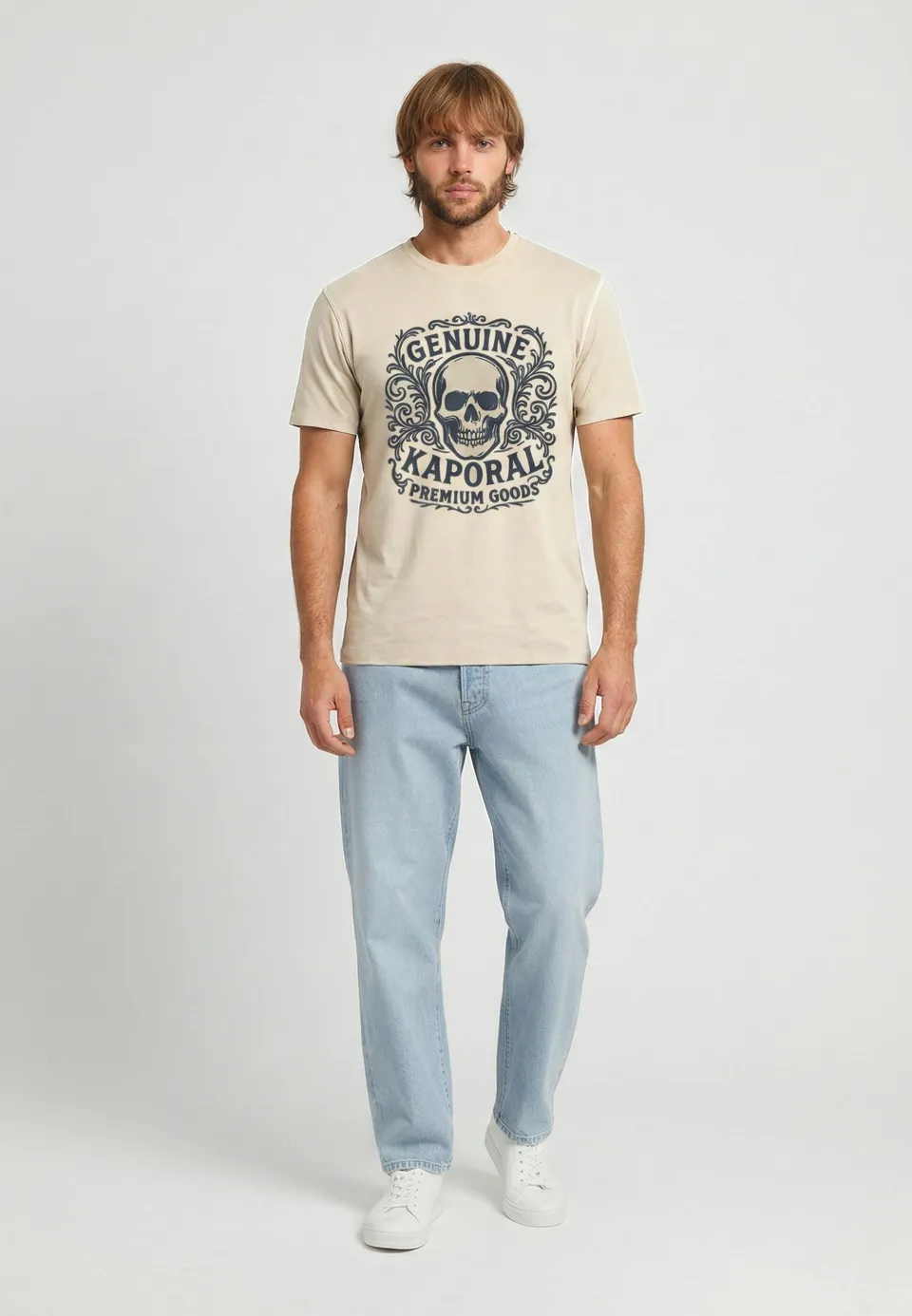 kaporal-kobe-t-shirt-beige-herren-vintage-print image 1