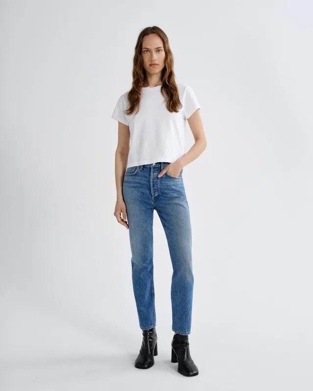 agolde-riley-straight-crop-weightless-tide-indigo-damen image 1