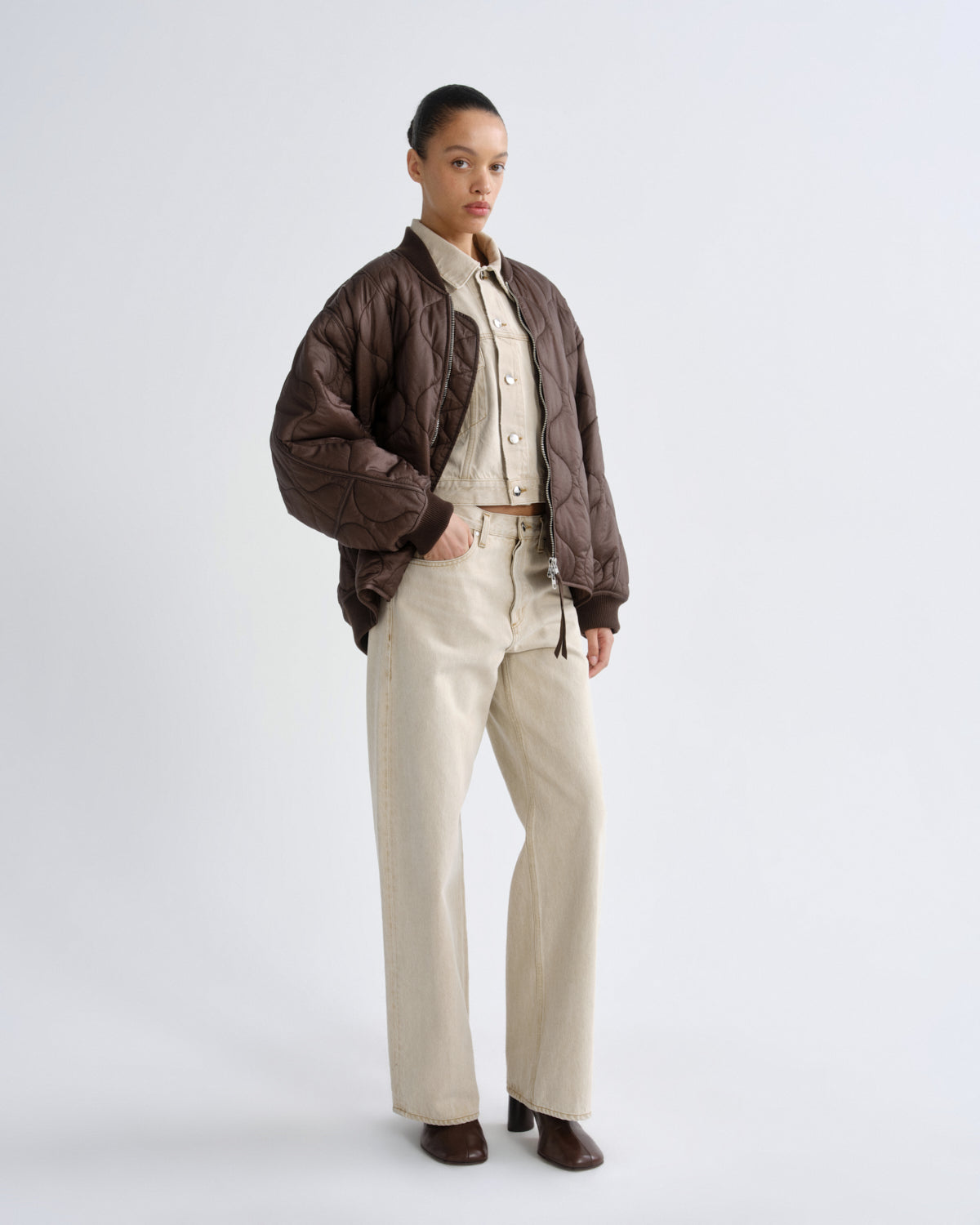agolde-isla-quilted-jacket-steppjacke-bourbon image 3