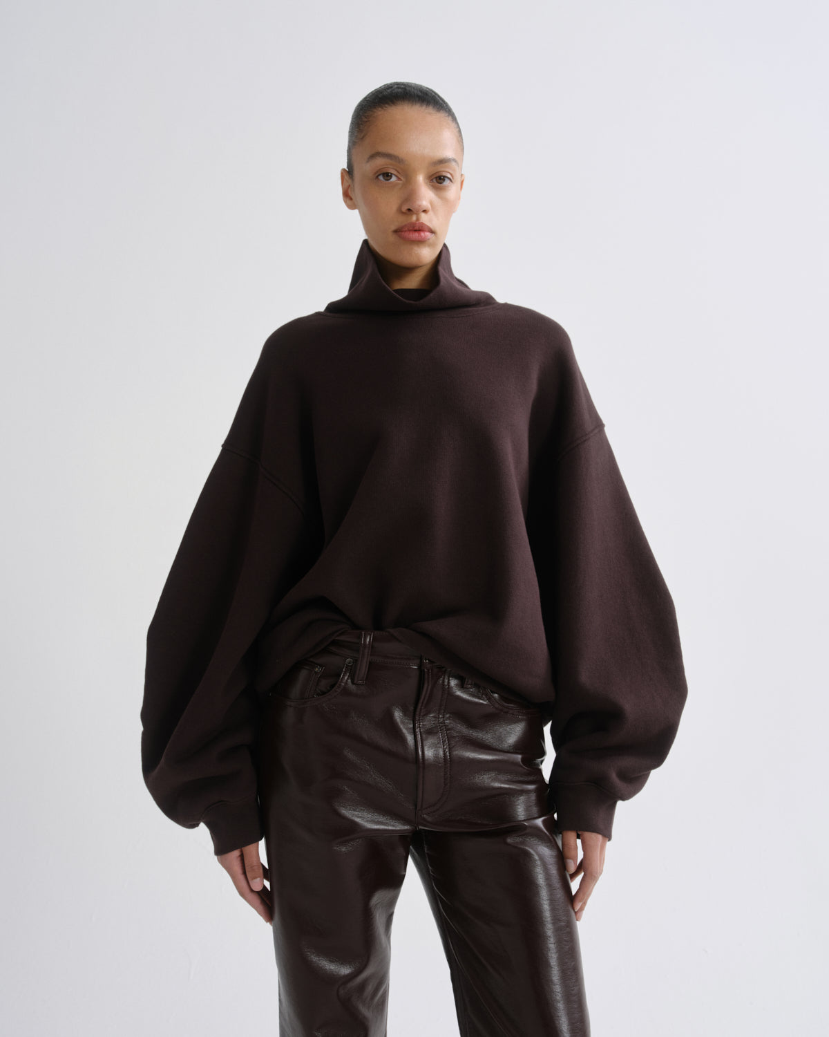 agolde-jenning-sweatshirt-chocolate-braun-oversize image 1
