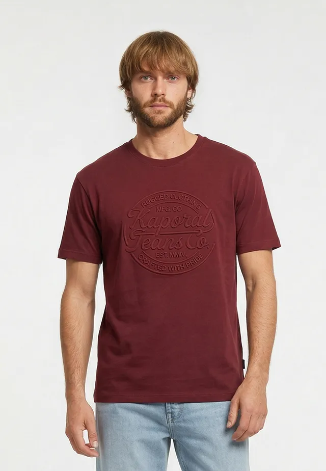 kaporal-kraft-t-shirt-herren-bordeaux-regular-baumwolle image 1