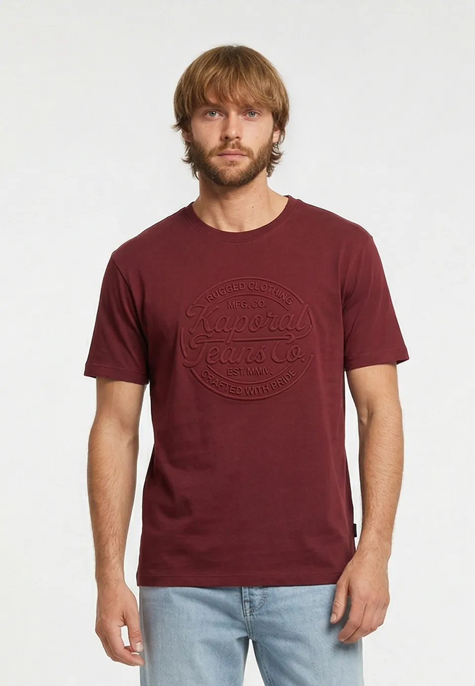 kaporal-kraft-t-shirt-herren-bordeaux-regular-baumwolle image 1