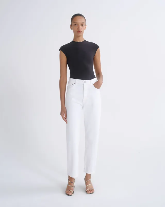 agolde-90-s-pinch-waist-crop-marshmallow-wei-damen image 1